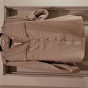 Calvin Klein Long/Quarter length sleeve Beige Blouse (NWT)